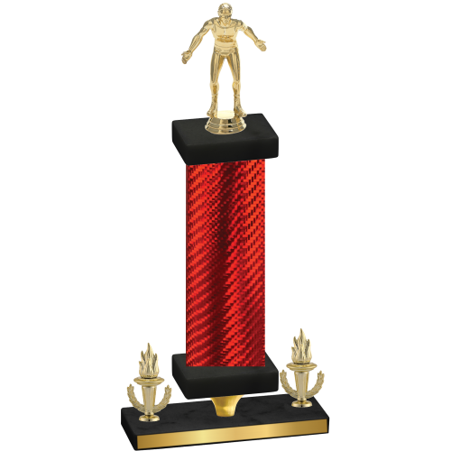 Premium Single Red Carbon Fiber Victory Wrestling Trophy