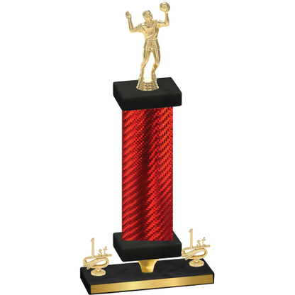 Premium Single Red Carbon Fiber First Place Volleyball Trophy