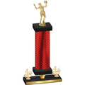 Premium Single Red Carbon Fiber Fourth Place Volleyball Trophy