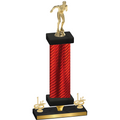 Premium Single Red Carbon Fiber First Place Swimming Trophy