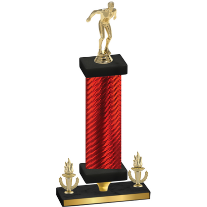 Premium Single Red Carbon Fiber Victory Swimming Trophy