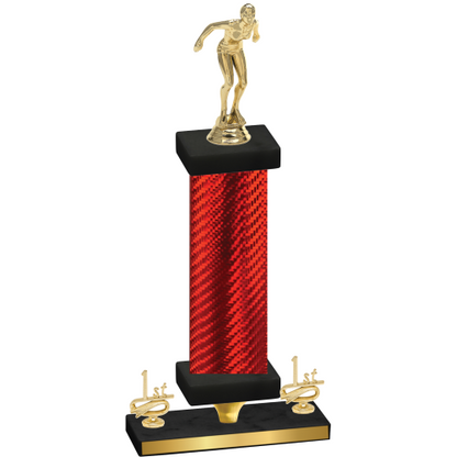 Premium Single Red Carbon Fiber First Place Tennis Trophy