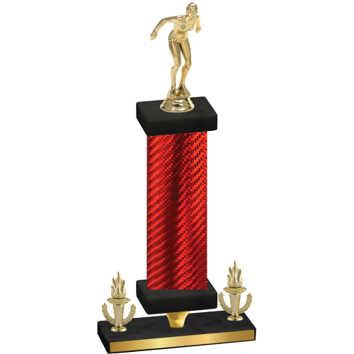 Premium Single Red Carbon Fiber Victory Tennis Trophy