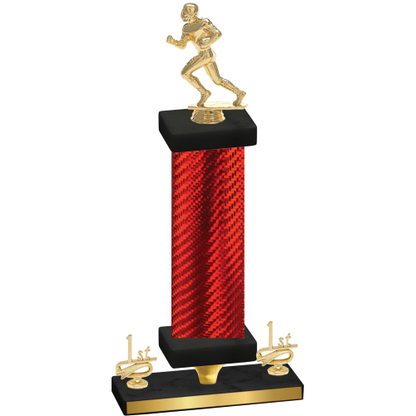 Premium Single Red Carbon Fiber First Place Football Trophy