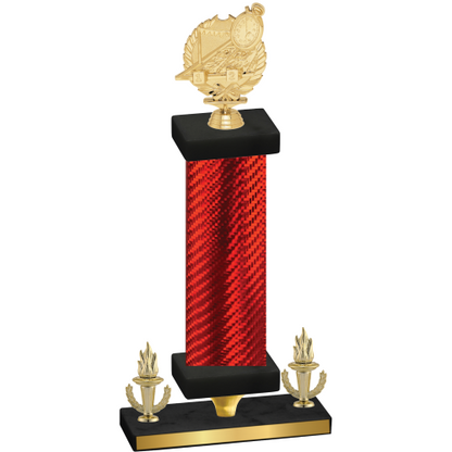 Premium Single Red Carbon Fiber Victory Swimming Trophy