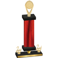 Premium Single Red Carbon Fiber Second Place Insert Trophy