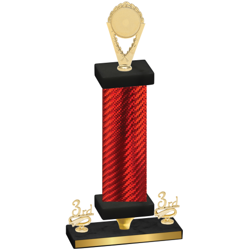 Premium Single Red Carbon Fiber Third Place Insert Trophy