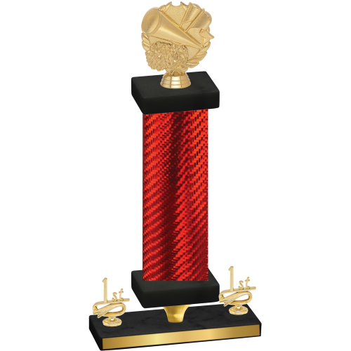 Premium Single Red Carbon Fiber First Place Cheerleading Trophy