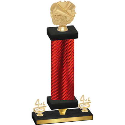 Premium Single Red Carbon Fiber Fourth Place Cheerleading Trophy