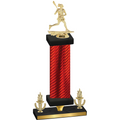 Premium Single Red Carbon Fiber Victory Lacrosse Trophy