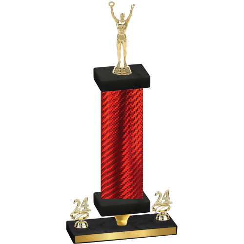 Premium Single Red Carbon Fiber Year Victory Trophy