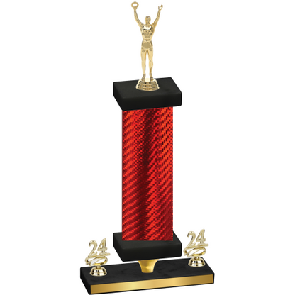 Premium Single Red Carbon Fiber Year Victory Trophy