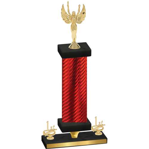 Premium Single Red Carbon Fiber First Place Victory Trophy