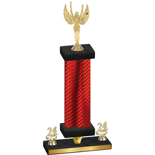 Premium Single Red Carbon Fiber Year Victory Trophy