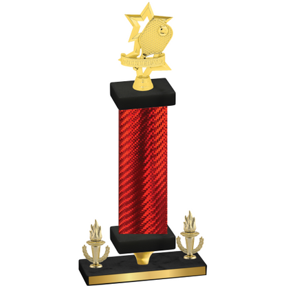 Premium Single Red Carbon Fiber Victory Pickleball Trophy