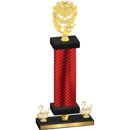 Premium Single Red Carbon Fiber Second Place Pickleball Trophy