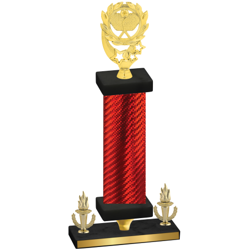 Premium Single Red Carbon Fiber Victory Pickleball Trophy