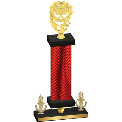 Premium Single Red Carbon Fiber Victory Pickleball Trophy