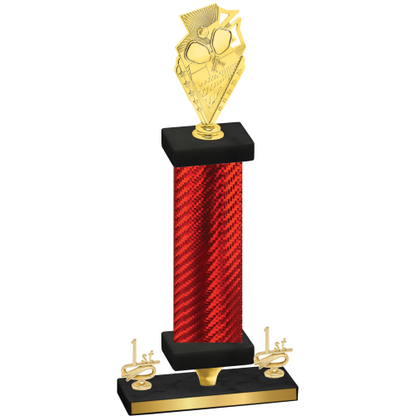 Premium Single Red Carbon Fiber First Place Pickleball Trophy