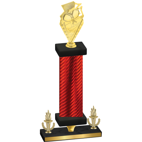 Premium Single Red Carbon Fiber Victory Pickleball Trophy