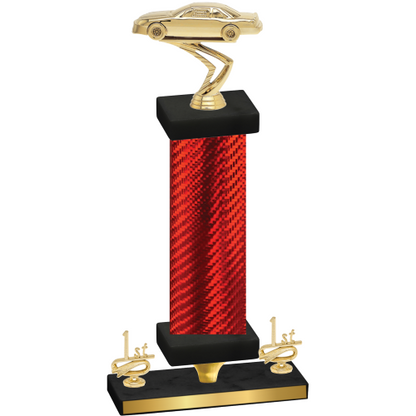 Premium Single Red Carbon Fiber First Place Cars Trophy