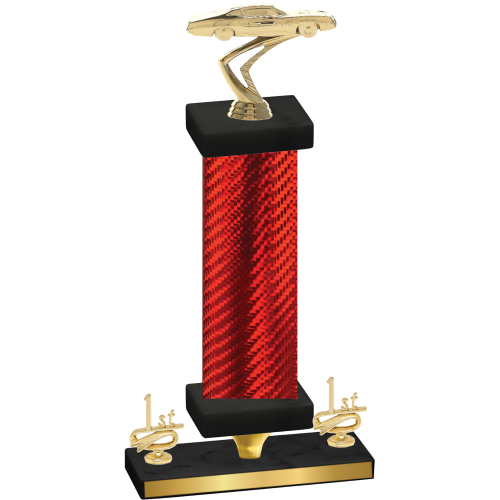 Premium Single Red Carbon Fiber First Place Cars Trophy