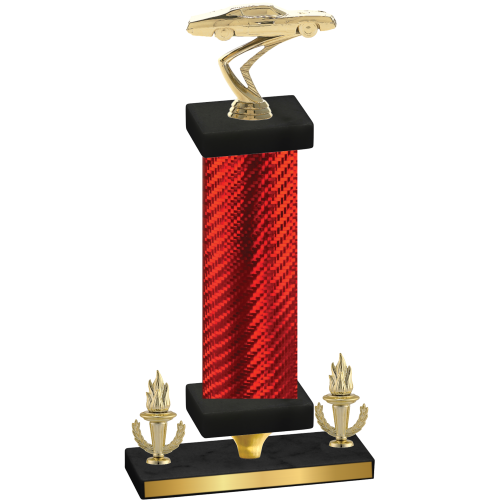 Premium Single Red Carbon Fiber Victory Cars Trophy