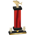Premium Single Red Carbon Fiber Year Fishing Trophy