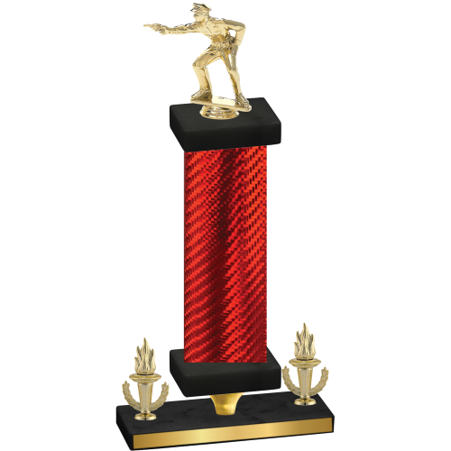 Premium Single Red Carbon Fiber Victory Shooter Trophy