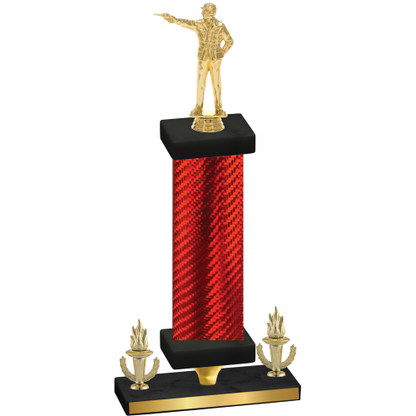 Premium Single Red Carbon Fiber Victory Shooter Trophy