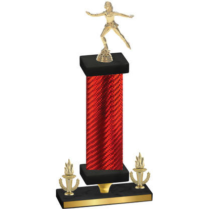 Premium Single Red Carbon Fiber Victory Skater Trophy