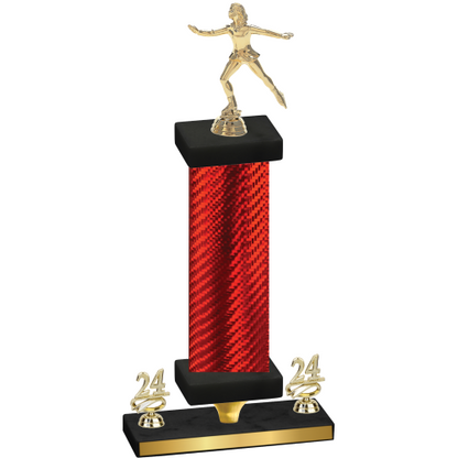 Premium Single Red Carbon Fiber Year Skater Trophy