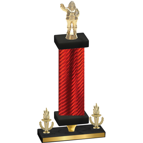 Premium Single Red Carbon Fiber Victory Holiday Trophy