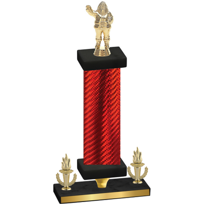 Premium Single Red Carbon Fiber Victory Holiday Trophy