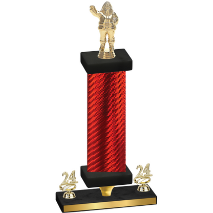 Premium Single Red Carbon Fiber Year Holiday Trophy