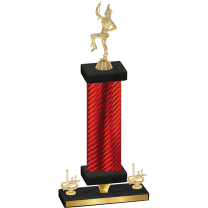 Premium Single Red Carbon Fiber First Place Majorette Trophy