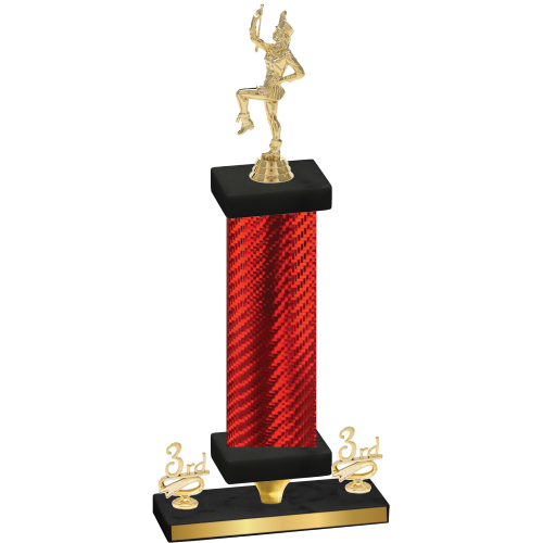 Premium Single Red Carbon Fiber Third Place Majorette Trophy