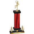 Premium Single Red Carbon Fiber Victory Majorette Trophy