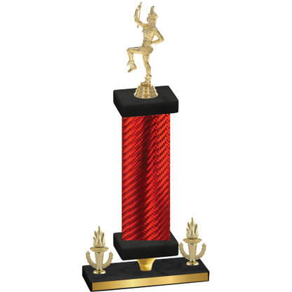 Premium Single Red Carbon Fiber Victory Majorette Trophy