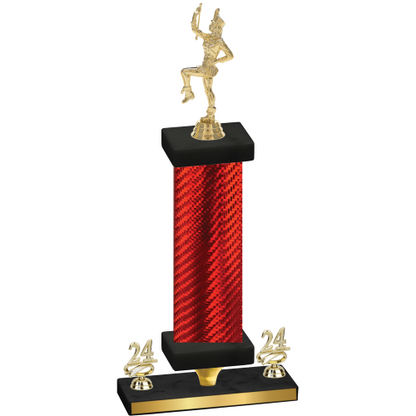 Premium Single Red Carbon Fiber Year Majorette Trophy