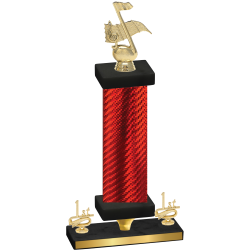 Premium Single Red Carbon Fiber First Place Music Trophy