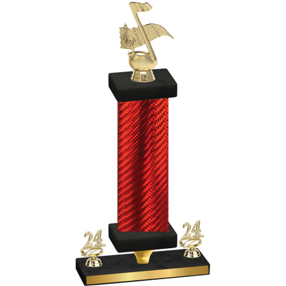 Premium Single Red Carbon Fiber Year Music Trophy