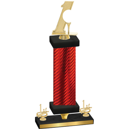 Premium Single Red Carbon Fiber First Place Golf Trophy