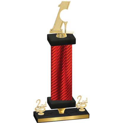 Premium Single Red Carbon Fiber Second Place Golf Trophy