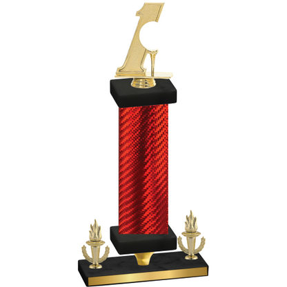 Premium Single Red Carbon Fiber Victory Golf Trophy