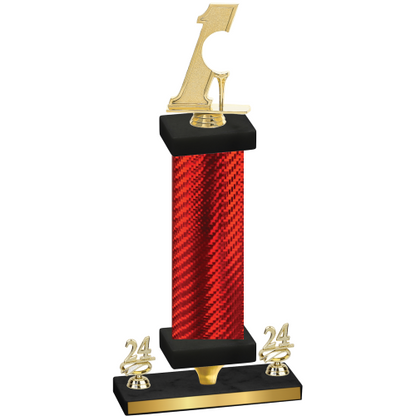 Premium Single Red Carbon Fiber Year Golf Trophy