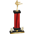 Premium Single Red Carbon Fiber Year Karate Trophy
