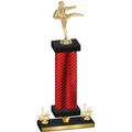 Premium Single Red Carbon Fiber First Place Karate Trophy