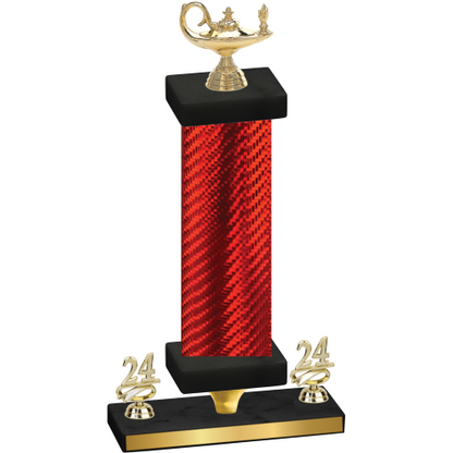 Premium Single Red Carbon Fiber Year Academics Trophy