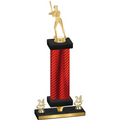 Premium Single Red Carbon Fiber Year Softball Trophy